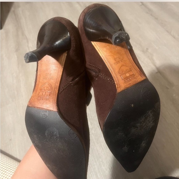 Brown Pointed Toe Suede Bally Ankle Boots - Picture 8 of 8